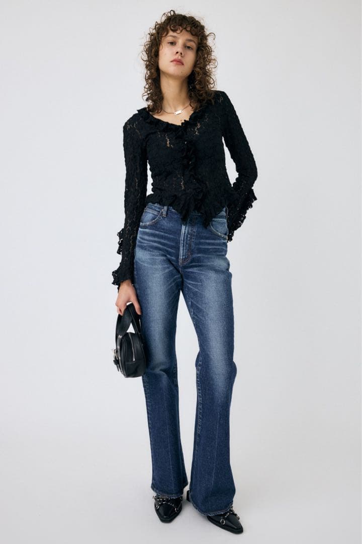 1584◆MOUSSY マウジーMVS D/BLU フレアデニム 24