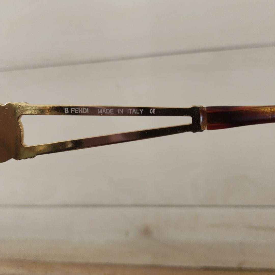 【美品】FENDI フェンディ ゴールドフレーム ブラウンレンズ サングラス