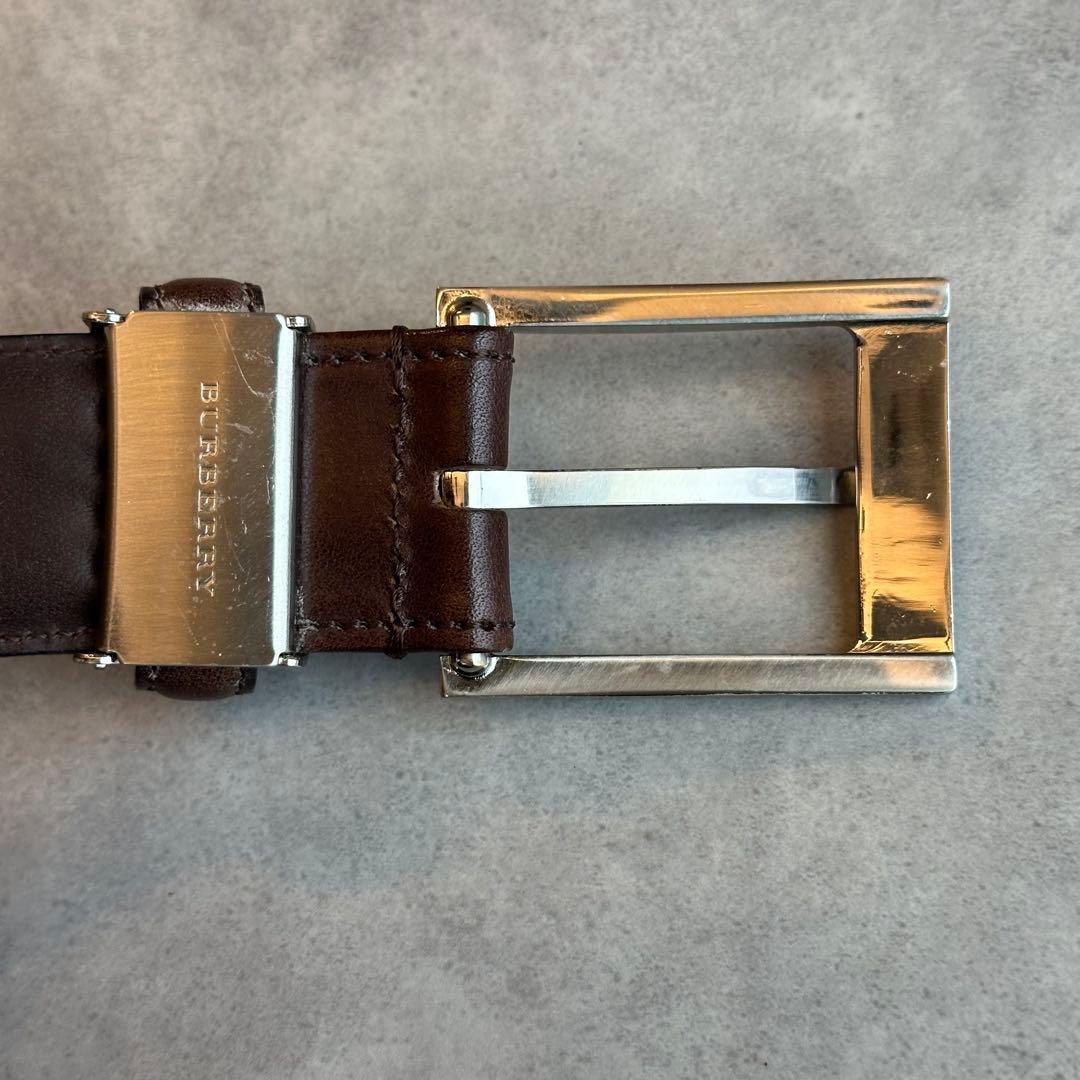 BURBERRY ホースロゴ　レザーベルト　ブラウン