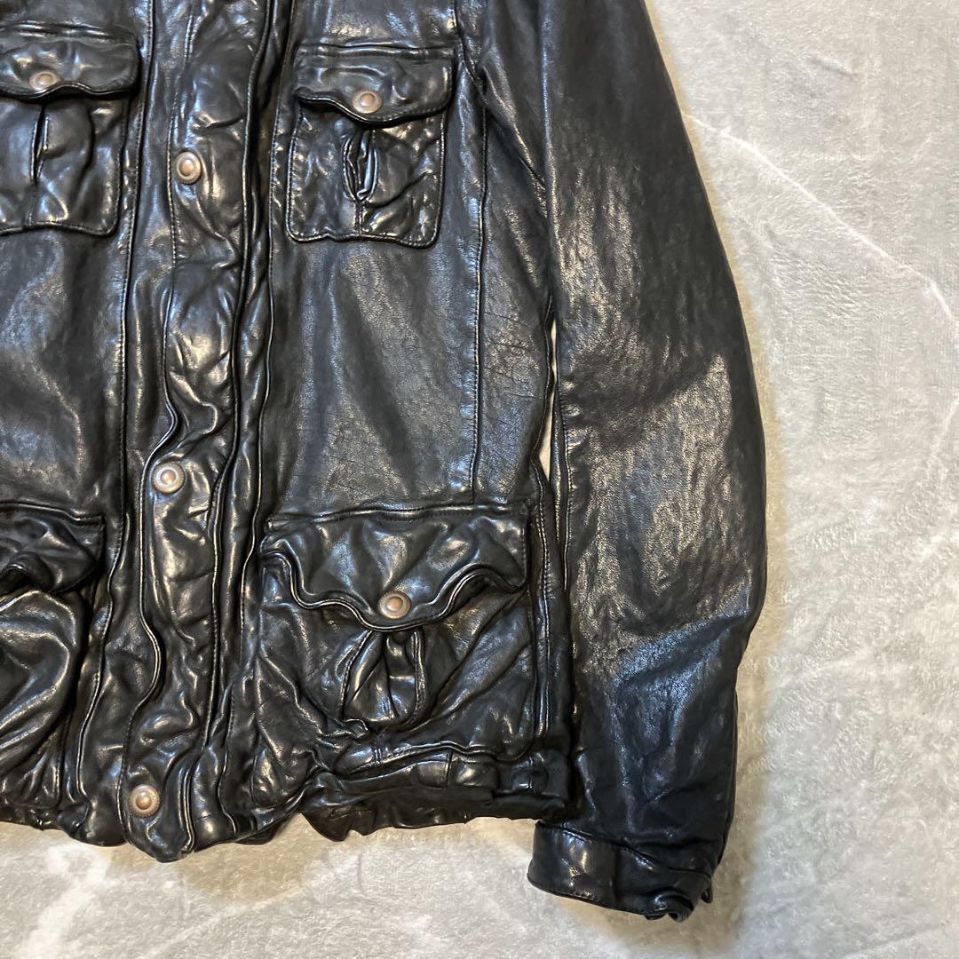 【希少】SANTACROCE バッファローレザー レザージャケット Sサイズ