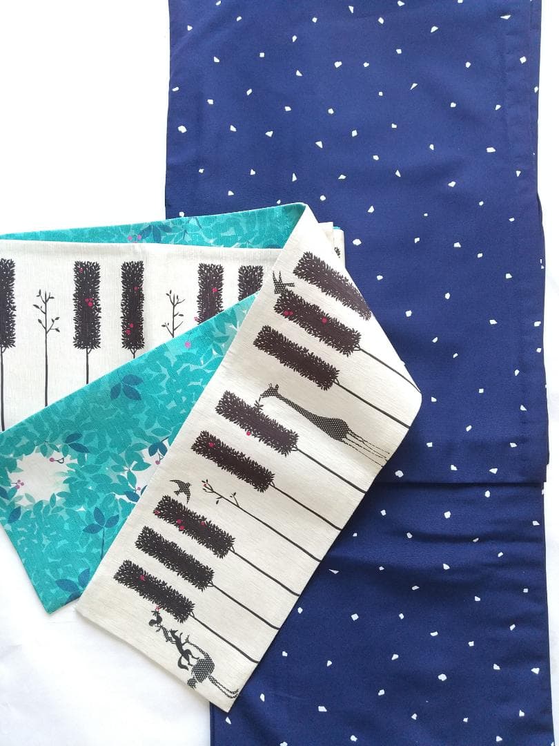 【お値下げ♡】単衣(ひとえ)着物 ＋ ブランド半巾帯セット