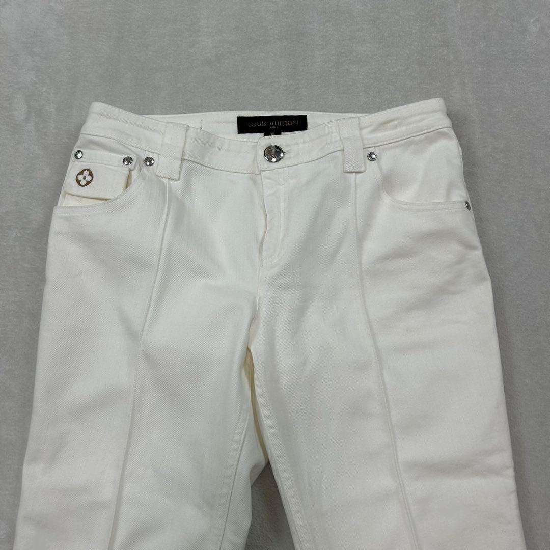 J51 新品未使用 M ルイヴィトン デニムパンツ ホワイト レディース