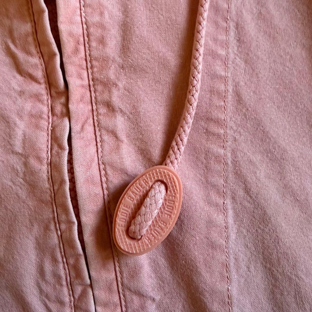 80s エディーバウアー アノラックパーカー L ピンク コットン 無地 古着