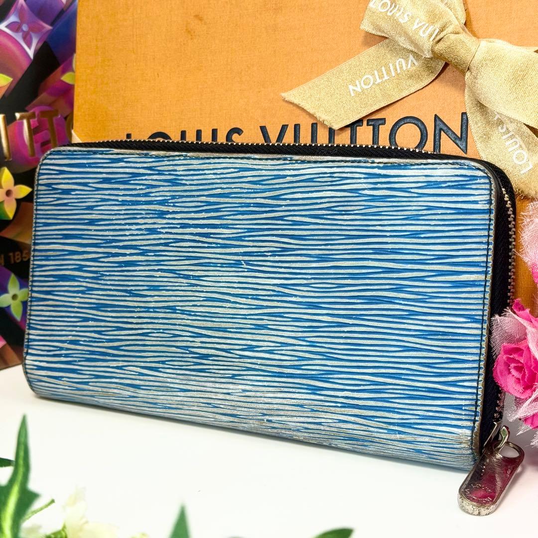 希少 大人気✨ルイヴィトン エピ 新型 ジッピーウォレット 長財布 デニムブルー