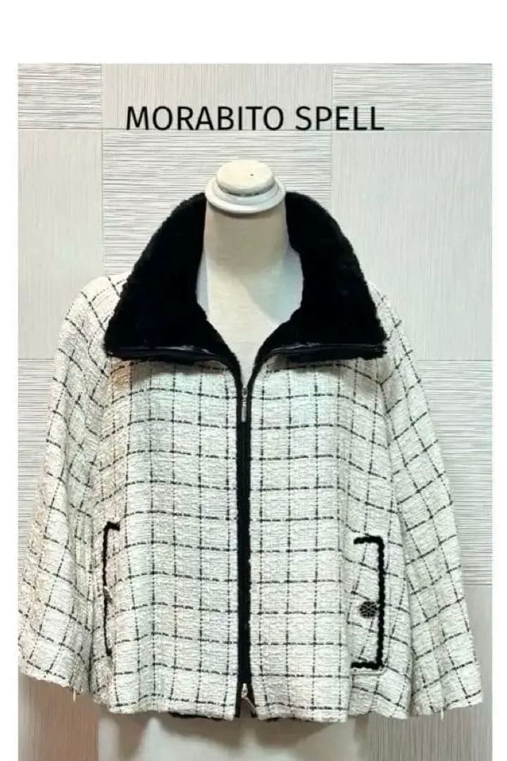 新品✨MORABITO ✨ファー付モラビトスペルケープ風ジャケット✨ハーフコート