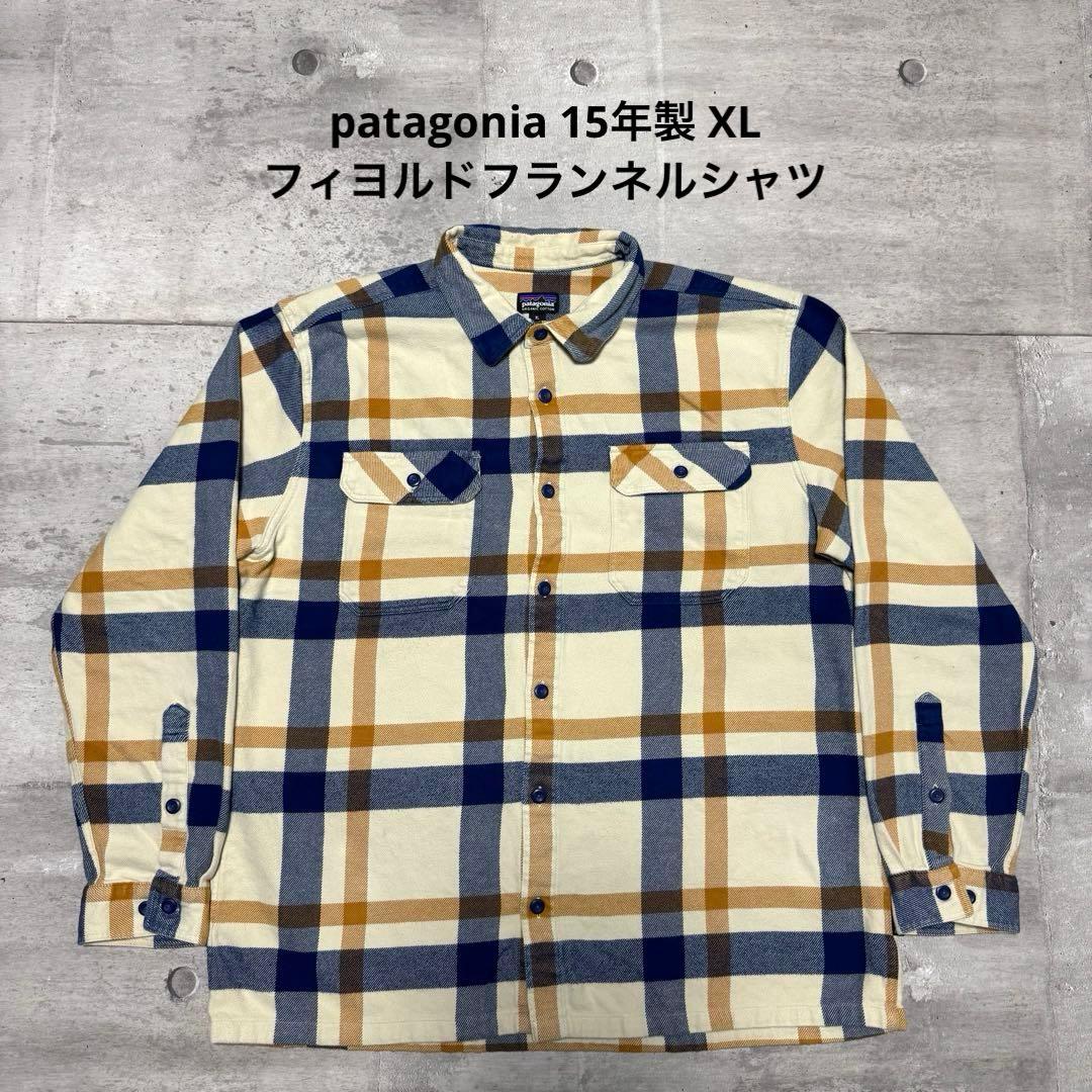 patagonia 15年製 フィヨルドフランネルシャツ クリーム ネルシャツ