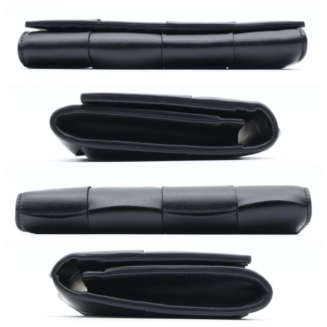 【超極美品】BOTTEGAVENETA カセット　二つ折り長財布　黒