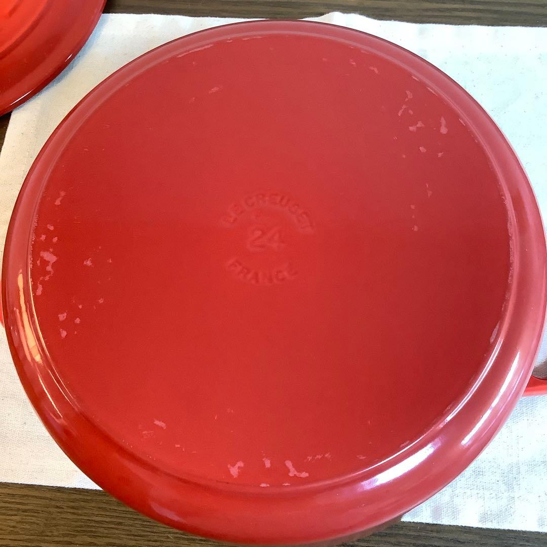 【美品】ルクルーゼ　ココットロンド　24cm