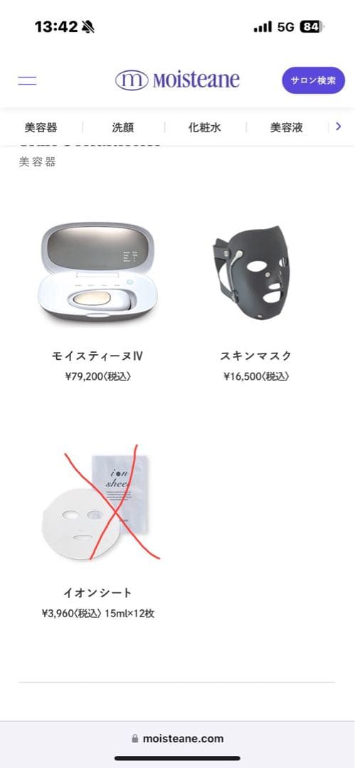 モイステーヌ IV 美顔器