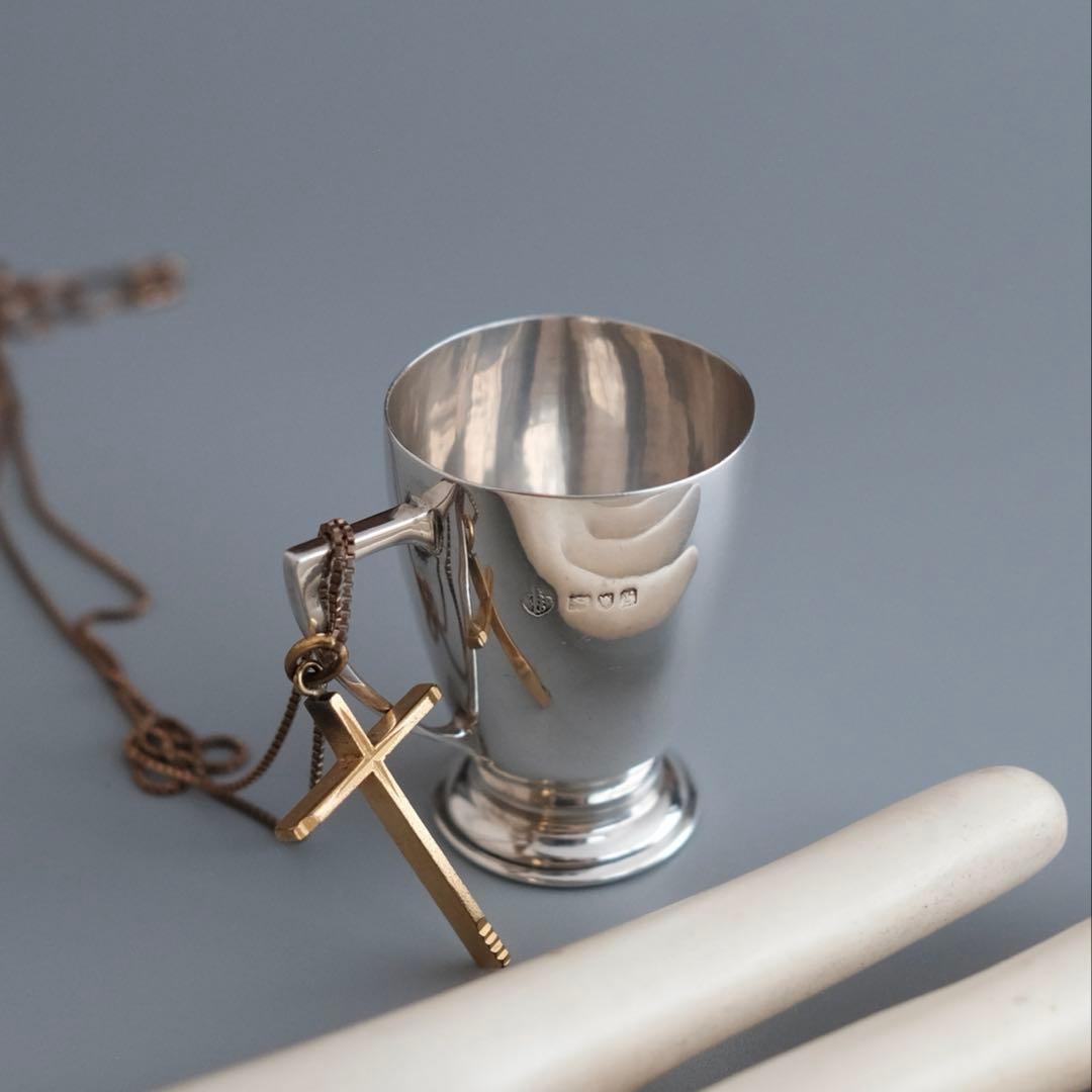 1916年　イギリス・バーミンガム　純銀製　アンティークミニトロフィーカップ