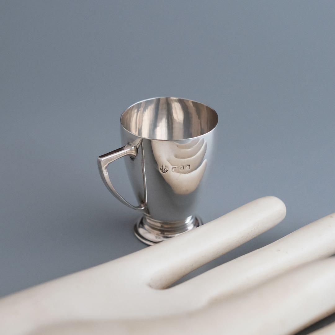 1916年　イギリス・バーミンガム　純銀製　アンティークミニトロフィーカップ