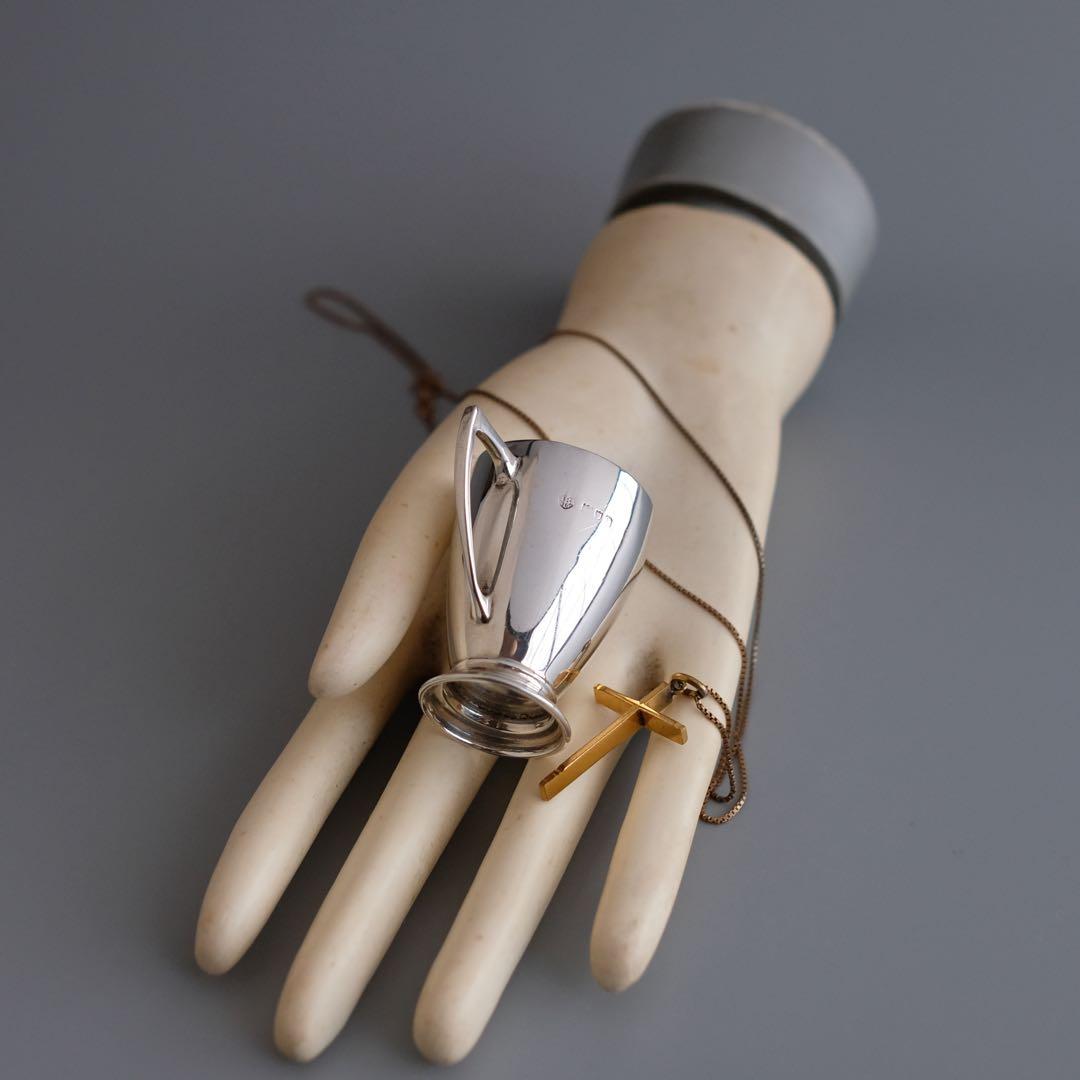 1916年　イギリス・バーミンガム　純銀製　アンティークミニトロフィーカップ