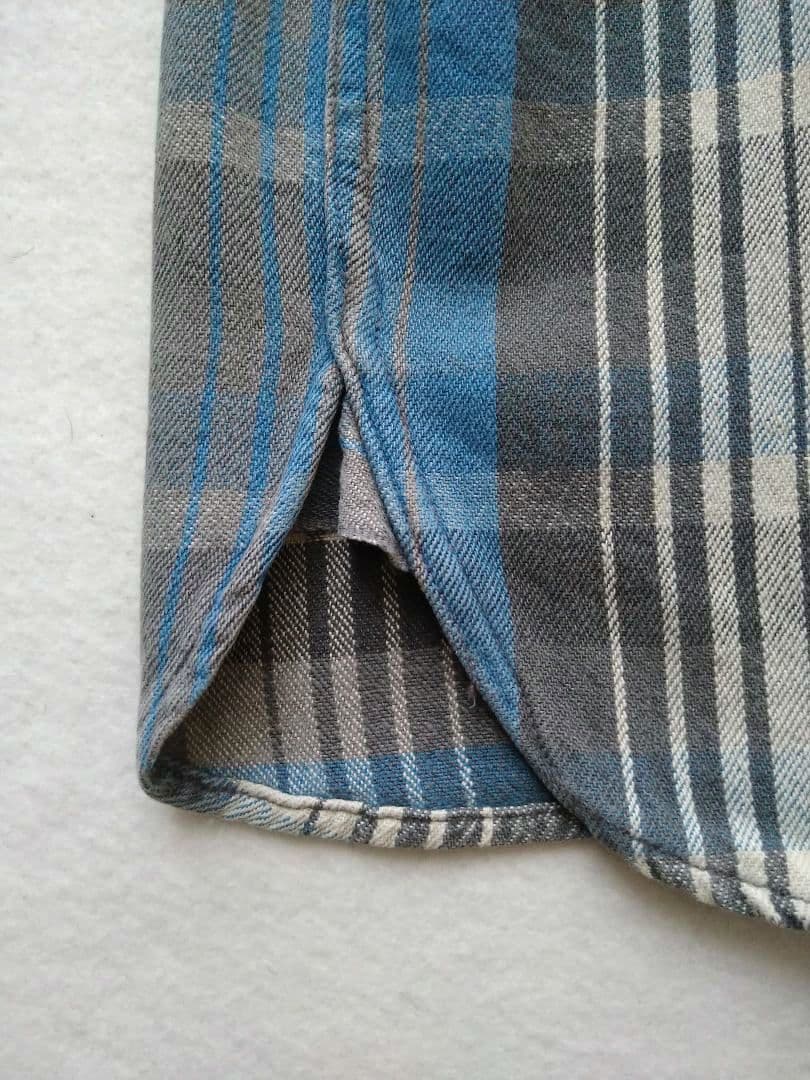 ウエアハウス ネルシャツ フランネルシャツ ブルー チェック サイズ44 XL
