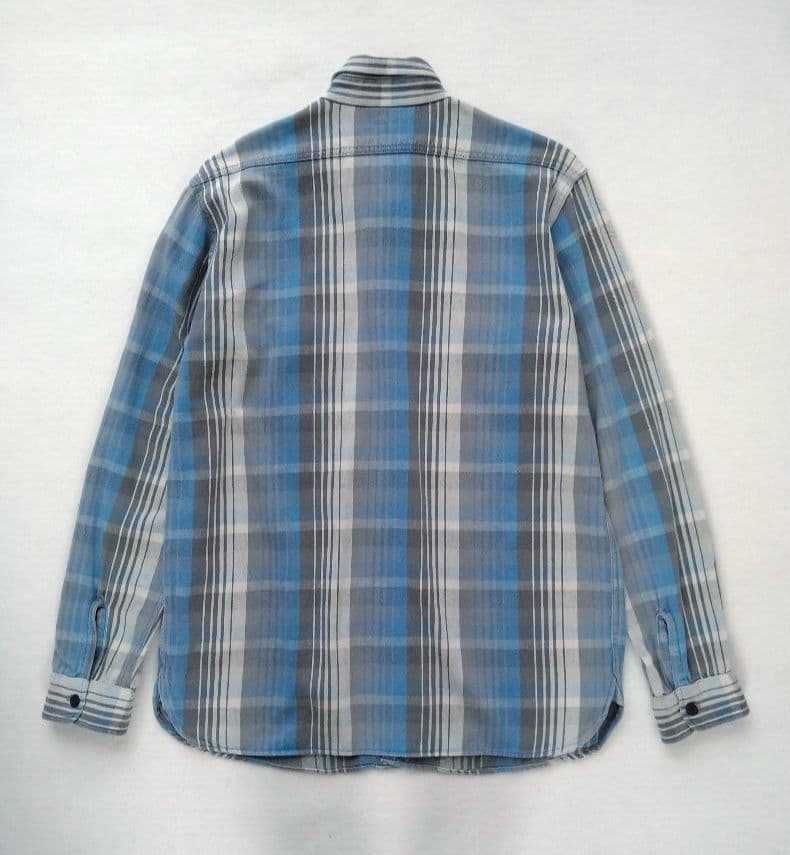 ウエアハウス ネルシャツ フランネルシャツ ブルー チェック サイズ44 XL