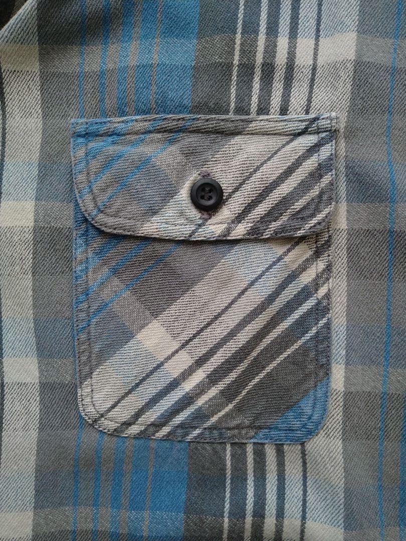 ウエアハウス ネルシャツ フランネルシャツ ブルー チェック サイズ44 XL