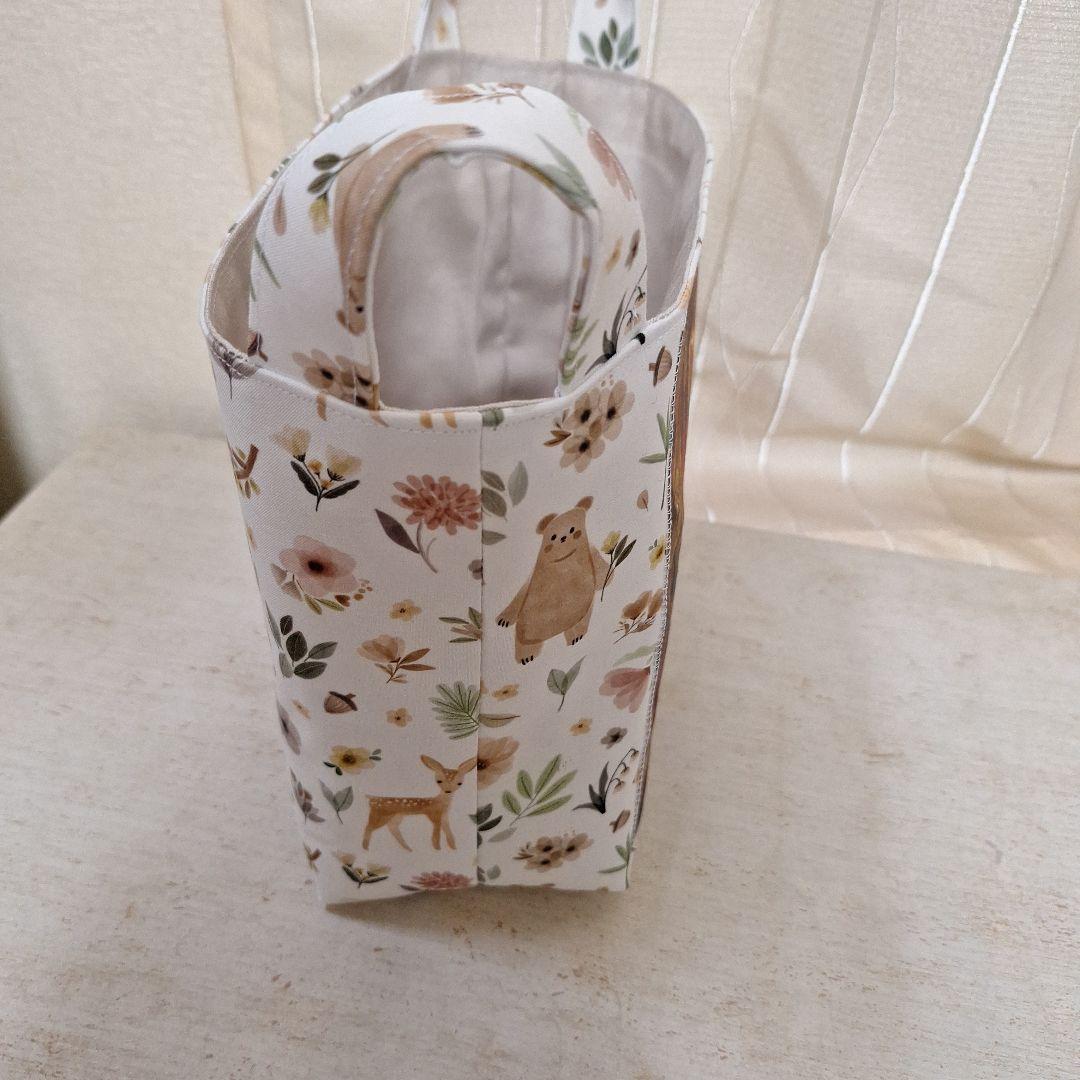 激レアねこパネル生地　ハンドメイド　布バスケット