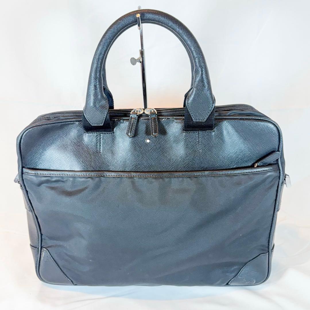 モンブラン ビジネスバッグ ナイロン×レザー 黒 ショルダー付