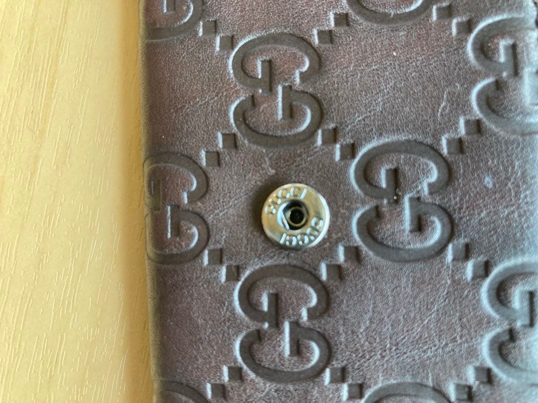 GUCCI ブラウンレザー 名刺入れ GGパターン