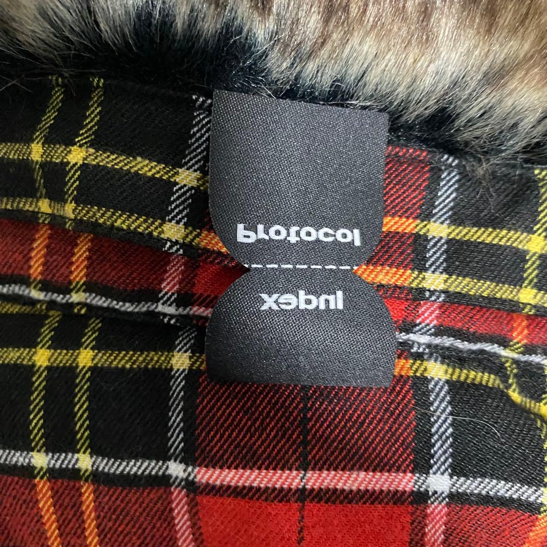 ジャケット・アウター Protocol Index FUR FLANNEL JACKET RED