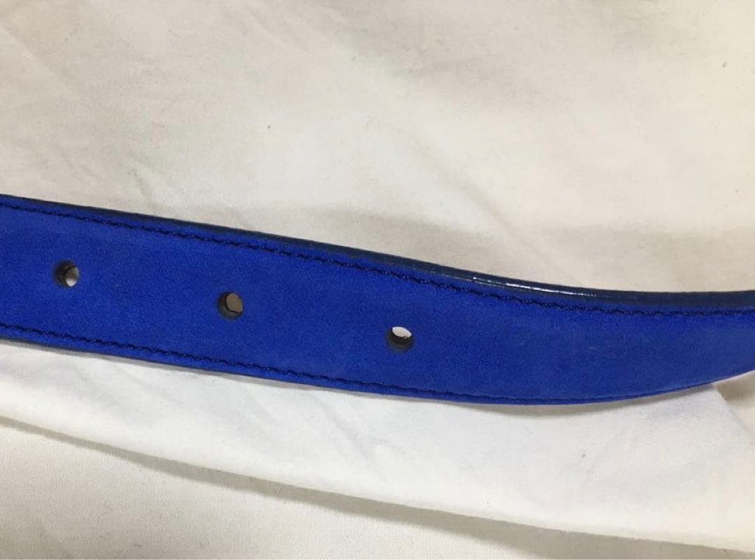 Tiffany ベルト　女性用　ブルー　ゴールド　本革　スエード　ティファニー