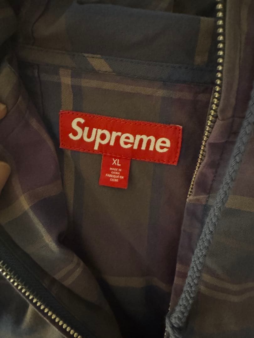Supreme チェック柄 アノラックパーカー XL