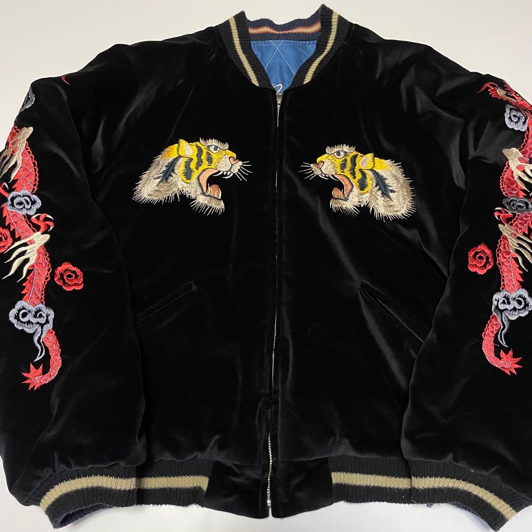 テーラー東洋 リバーシブル スカジャン　虎顔×城　超人気モデル　別珍