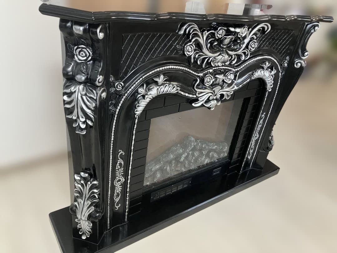 【52万円購入】ヴィンテージ彫刻 電子暖炉 大型 4段階温風機能｜クラシック
