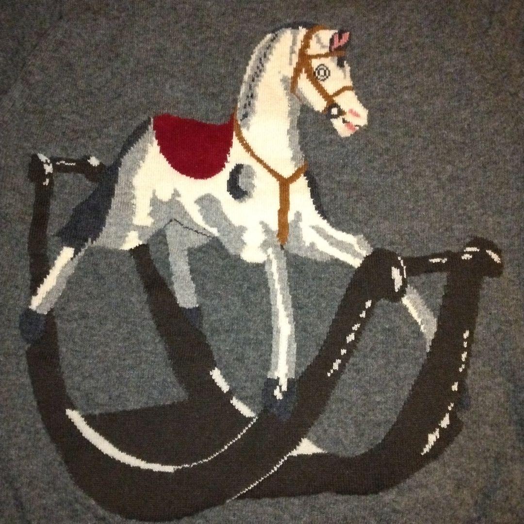 プリングルオブスコットランド　ニット　M　グレー　木馬　ヴィンテージ　80s
