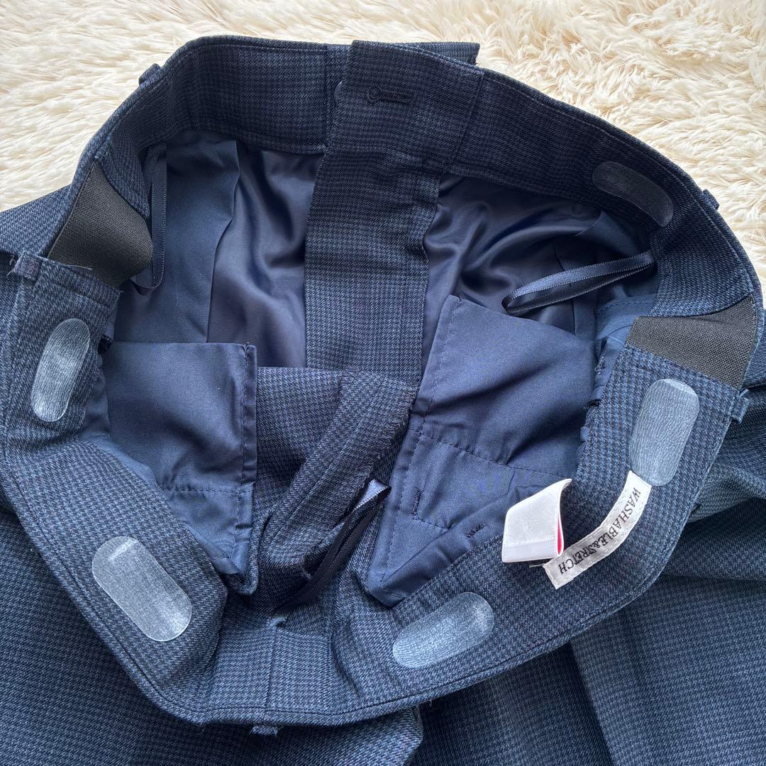 n-line Precious ネイビーチェック ビジネスパンツスーツ13号