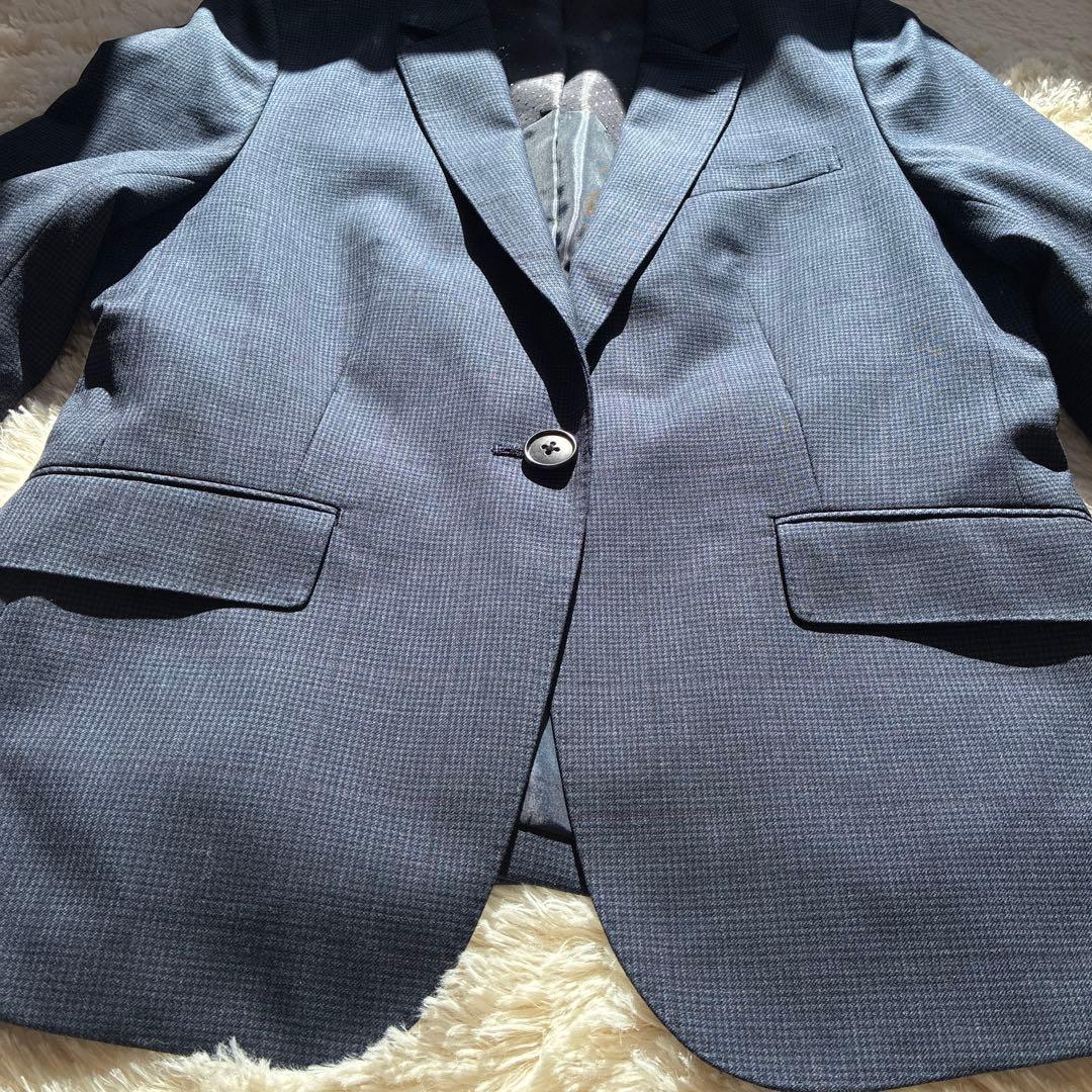 n-line Precious ネイビーチェック ビジネスパンツスーツ13号