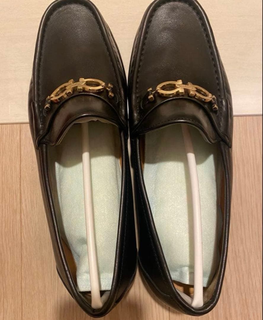 美品　フェラガモ　ビットローファー　ダブルガンチーニ　ラグソール