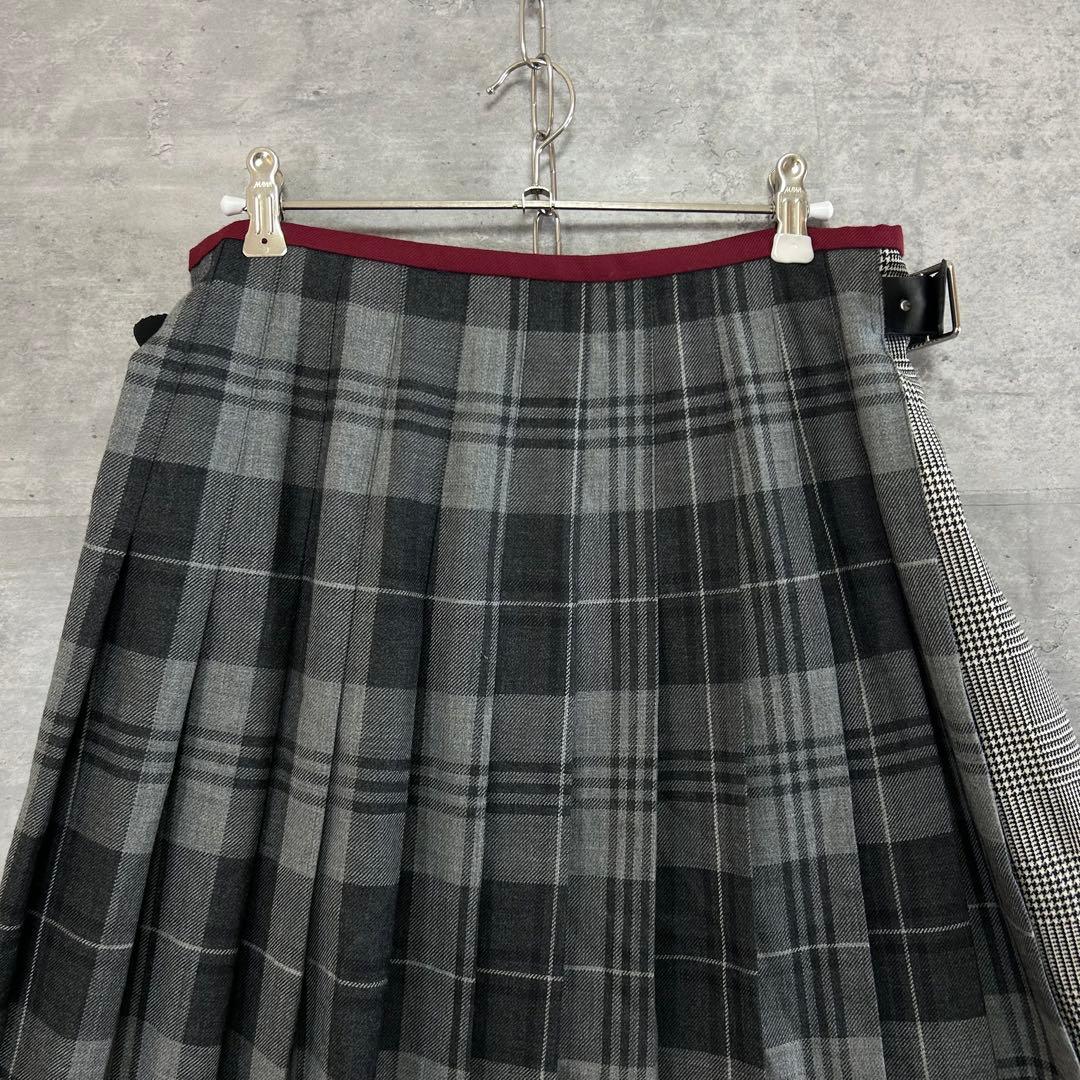 美品　オニールオブダブリン レキップ別注 ラップスカート チェック プリーツ
