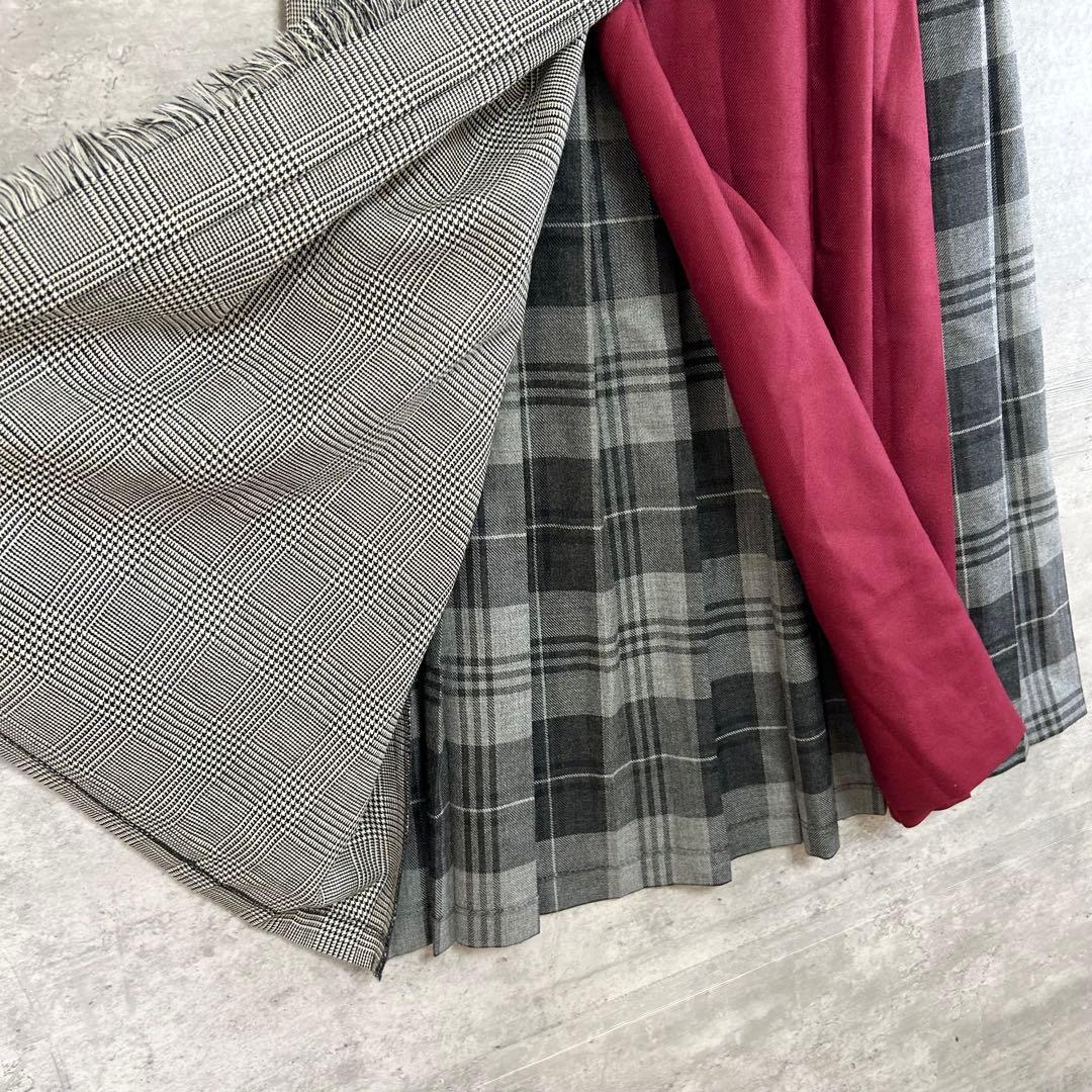 美品　オニールオブダブリン レキップ別注 ラップスカート チェック プリーツ