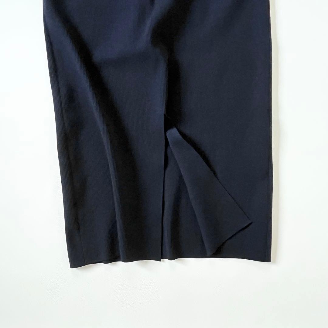 ドゥーズィエムクラス　Diner B RIB タイトスカート　ウール混ネイビー