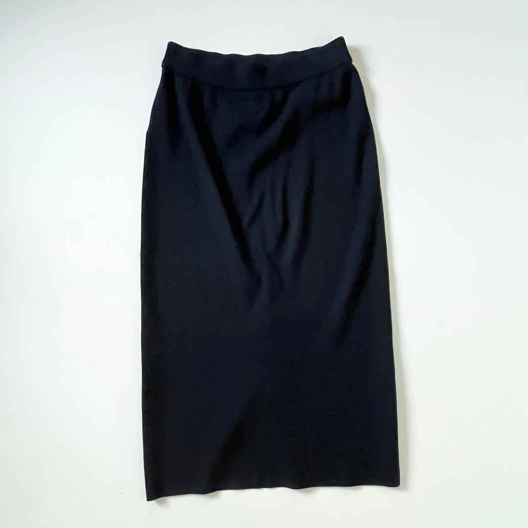 ドゥーズィエムクラス　Diner B RIB タイトスカート　ウール混ネイビー