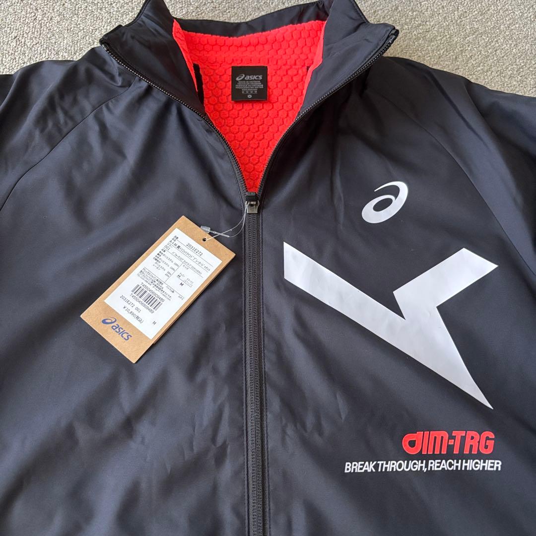 希少廃盤品！新品ASICS ウインドブレーカー 上下セット 黒 ジャージ