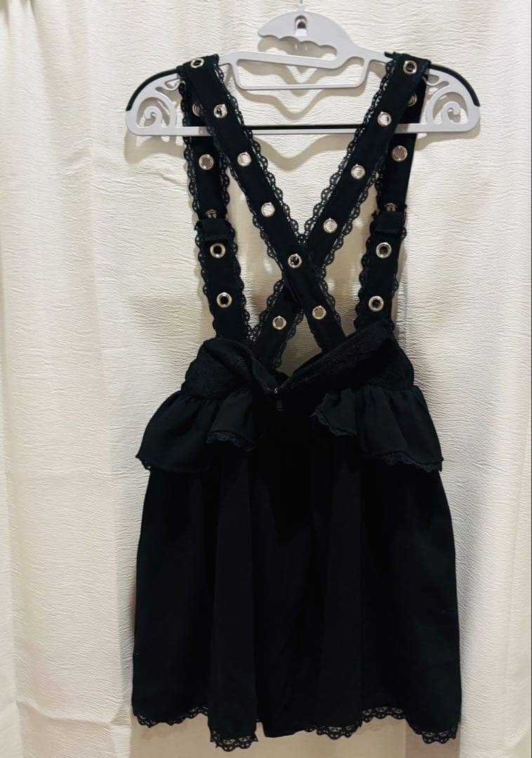 夢纏うサスペンダースカート　ディムモアール　ブラック　Lサイズ