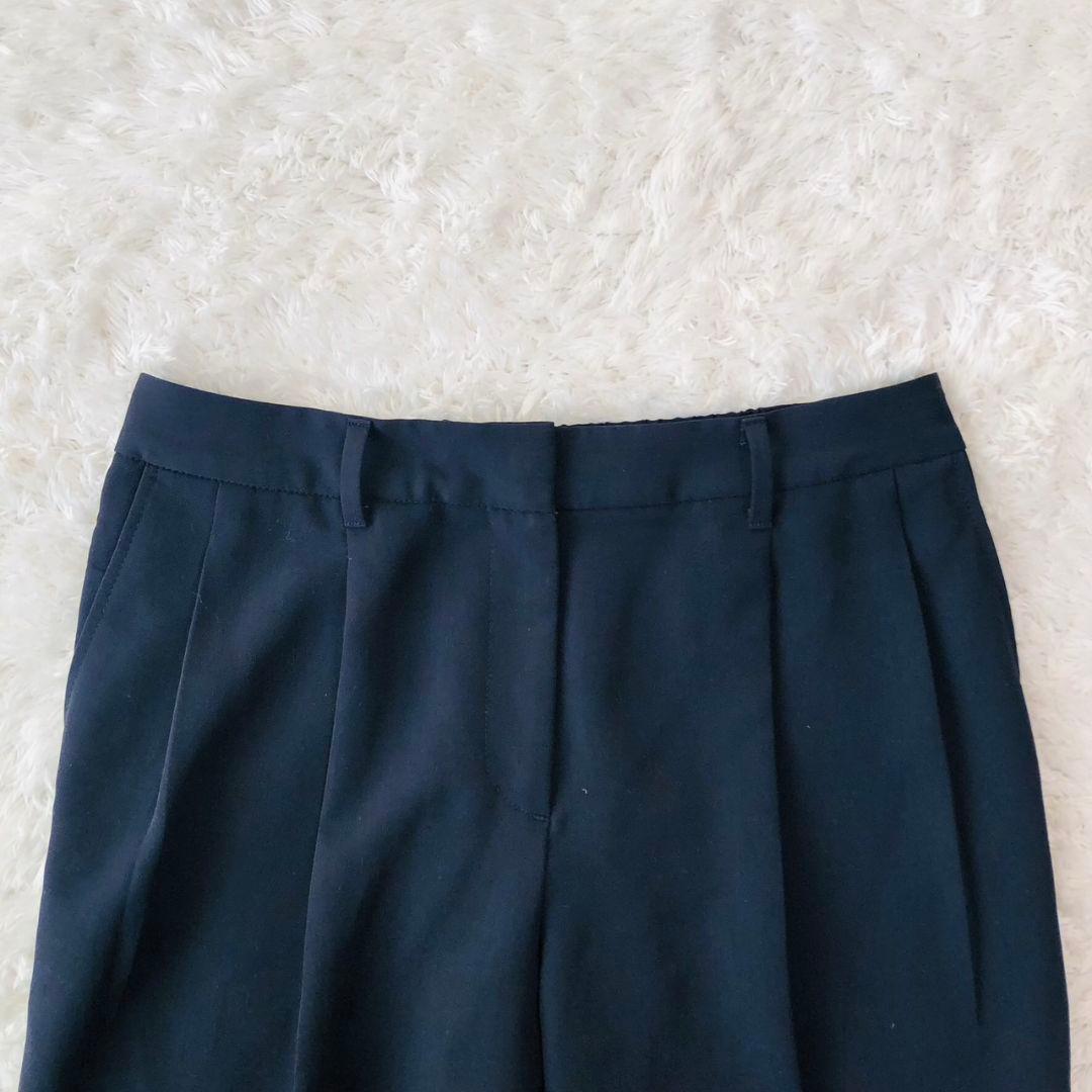 プラステ セットアップ ジャケット ノーカラー パンツ ベルト 紺 ゴム M L