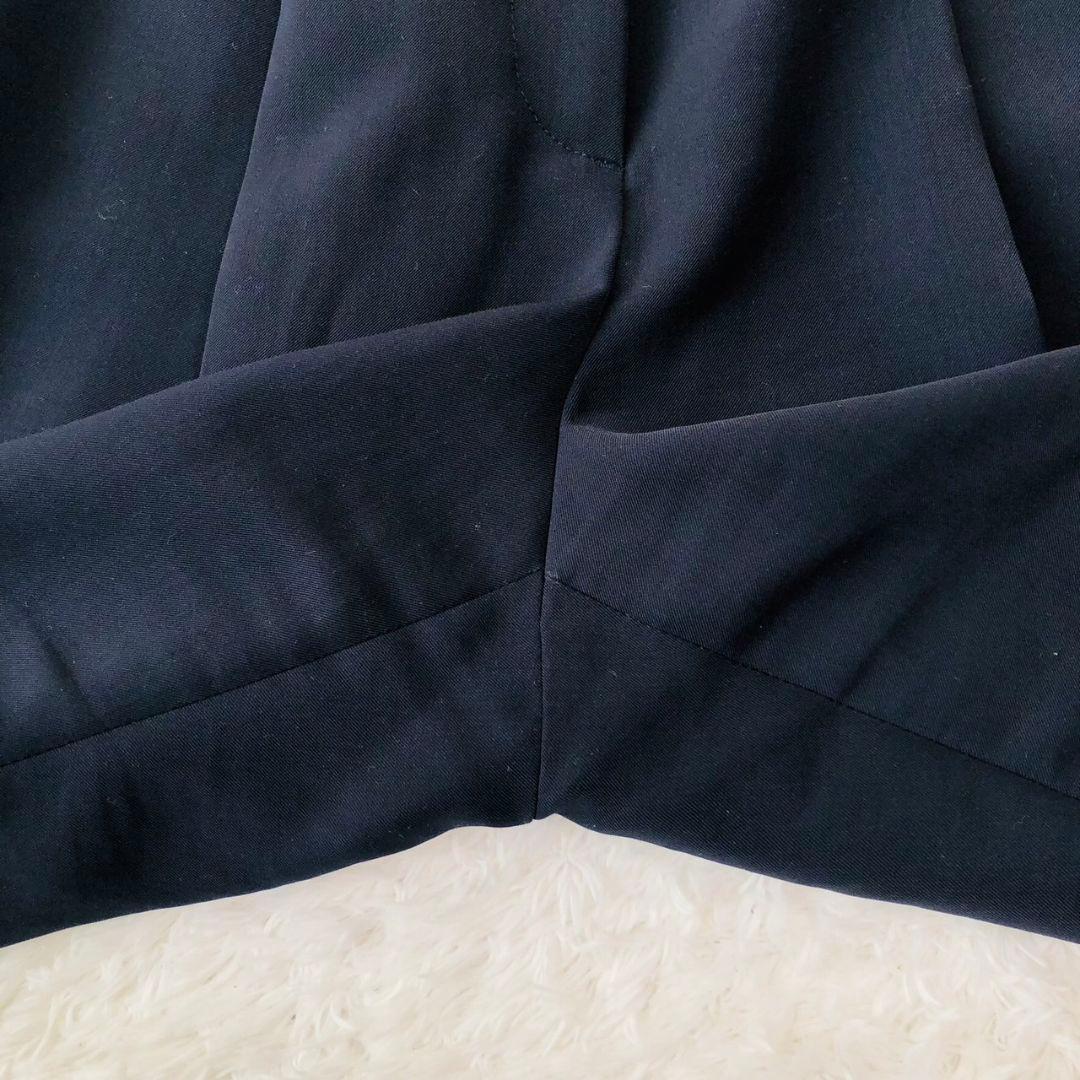 プラステ セットアップ ジャケット ノーカラー パンツ ベルト 紺 ゴム M L