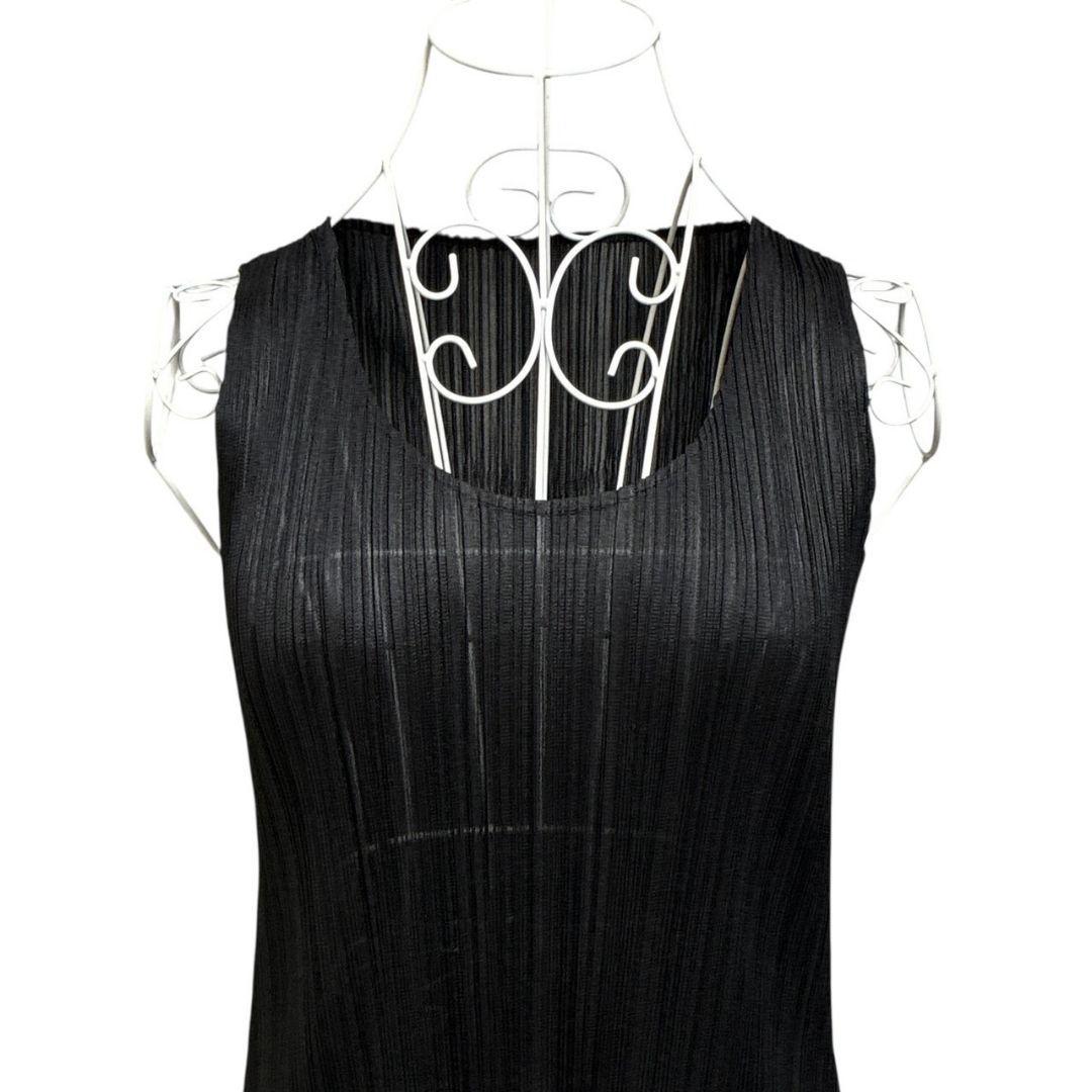 極美品✨プリーツプリーズ イッセイミヤケ キャミソールノースリーブ 黒 3