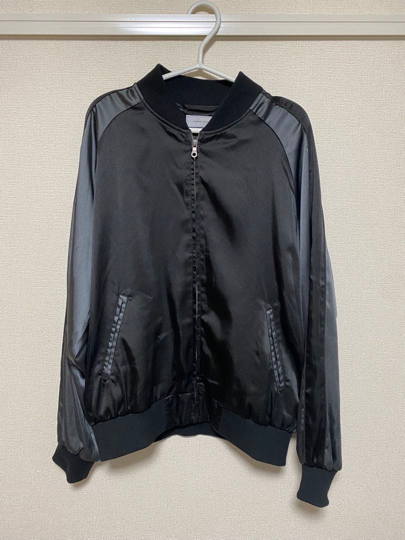 ADAM ET ROPÉ スカジャンEUPHORIA刺繍/ブラック×グレー/L