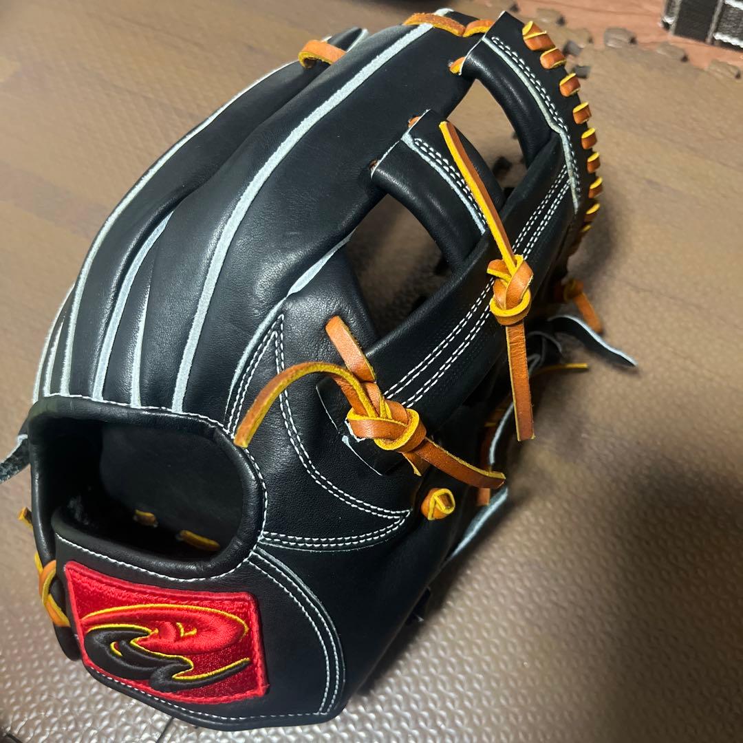 限定Donaiya 軟式グローブ 黒　DJNII 紐交換済み