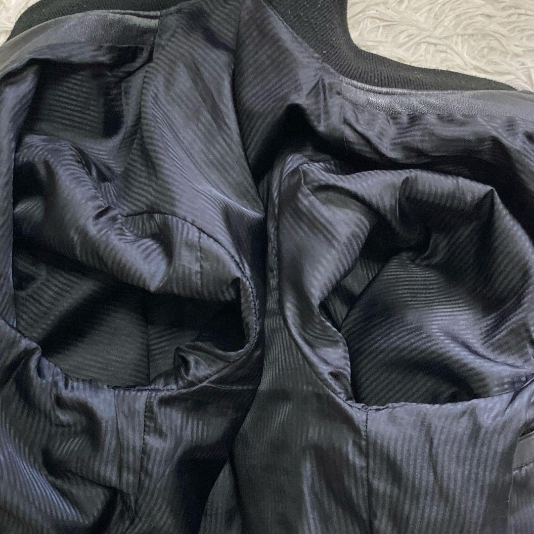 ハウスオブブルース MA-1 レザージャケット L 羊革 ブラック ライダース