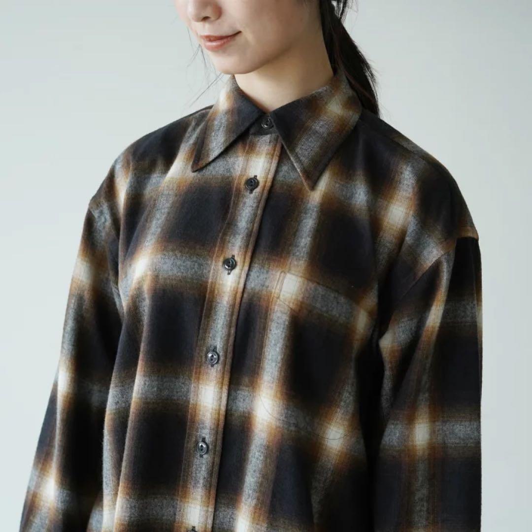 THE SHINZONE ダブル カフ チェック シャツ値下げ