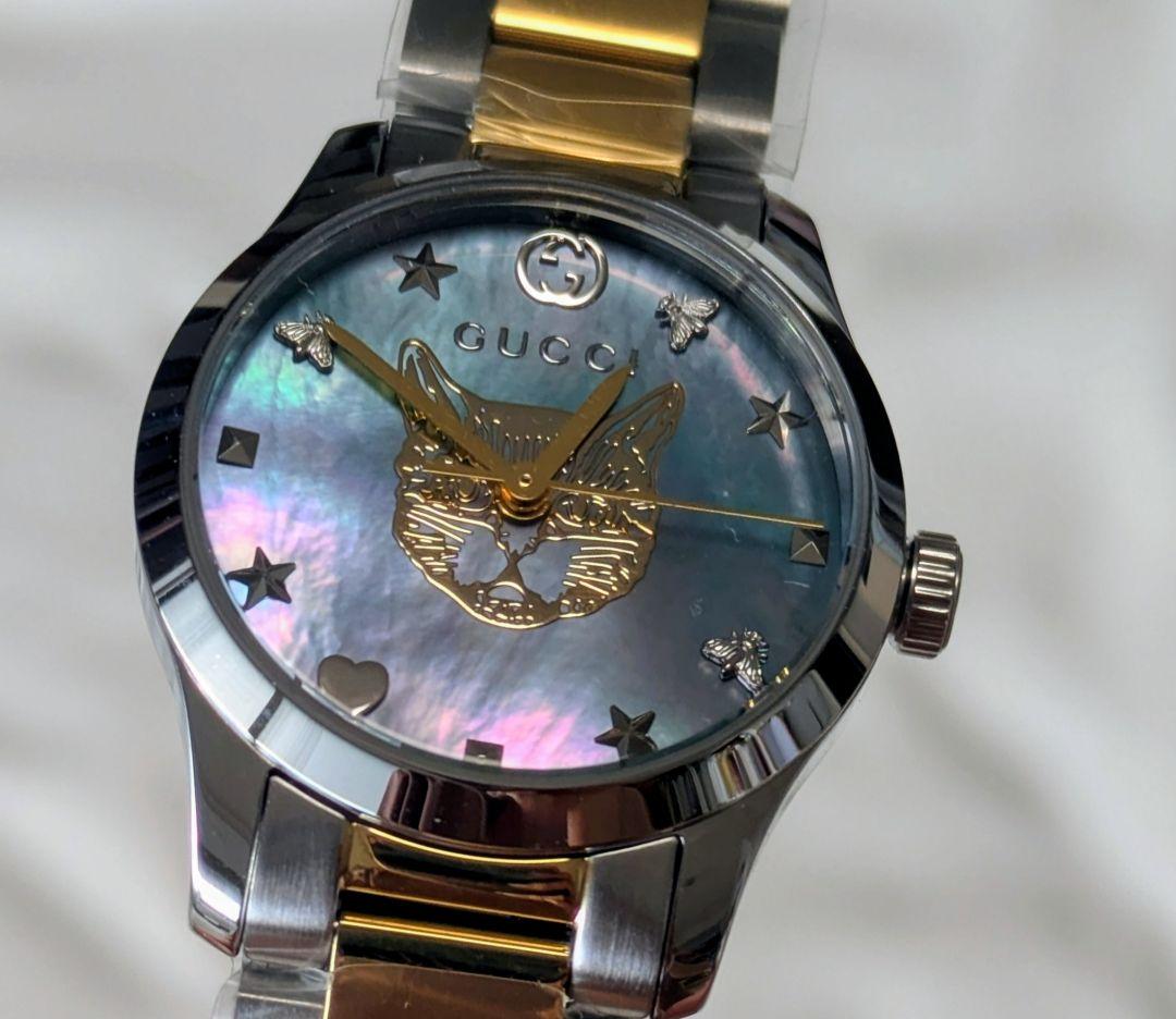 新品未使用　GUCCI　腕時計　ゴールド　猫　YA1265011　グレーシェル