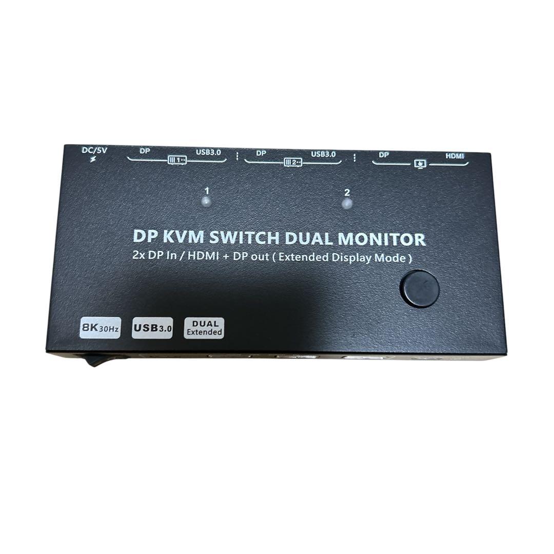 デュアルモニター USB3.0 KVM 切替器 2入力2出力 8K