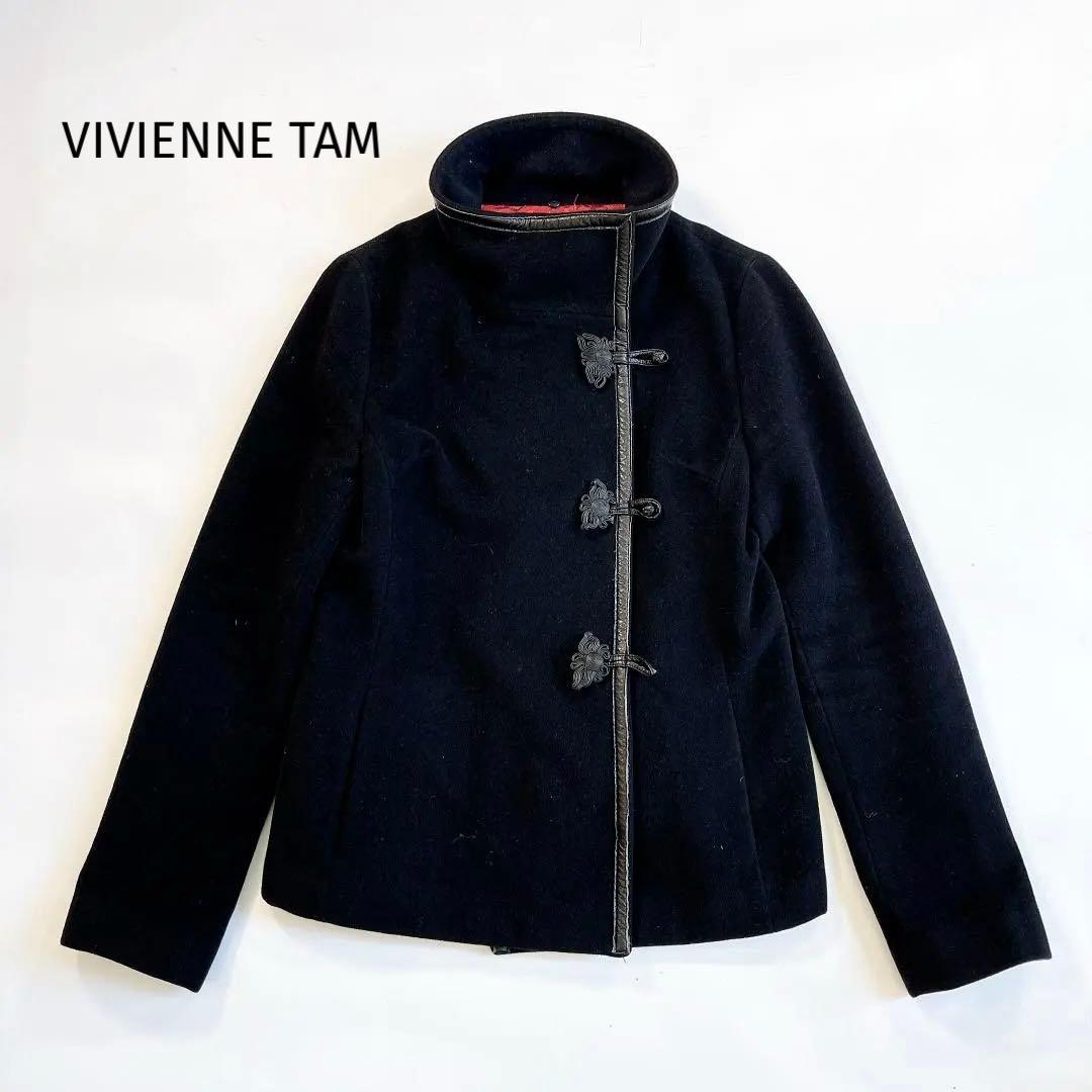 VIVIENNE TAM ヴィヴィアンタム アンゴラ混チャイナジャケット 黒 0