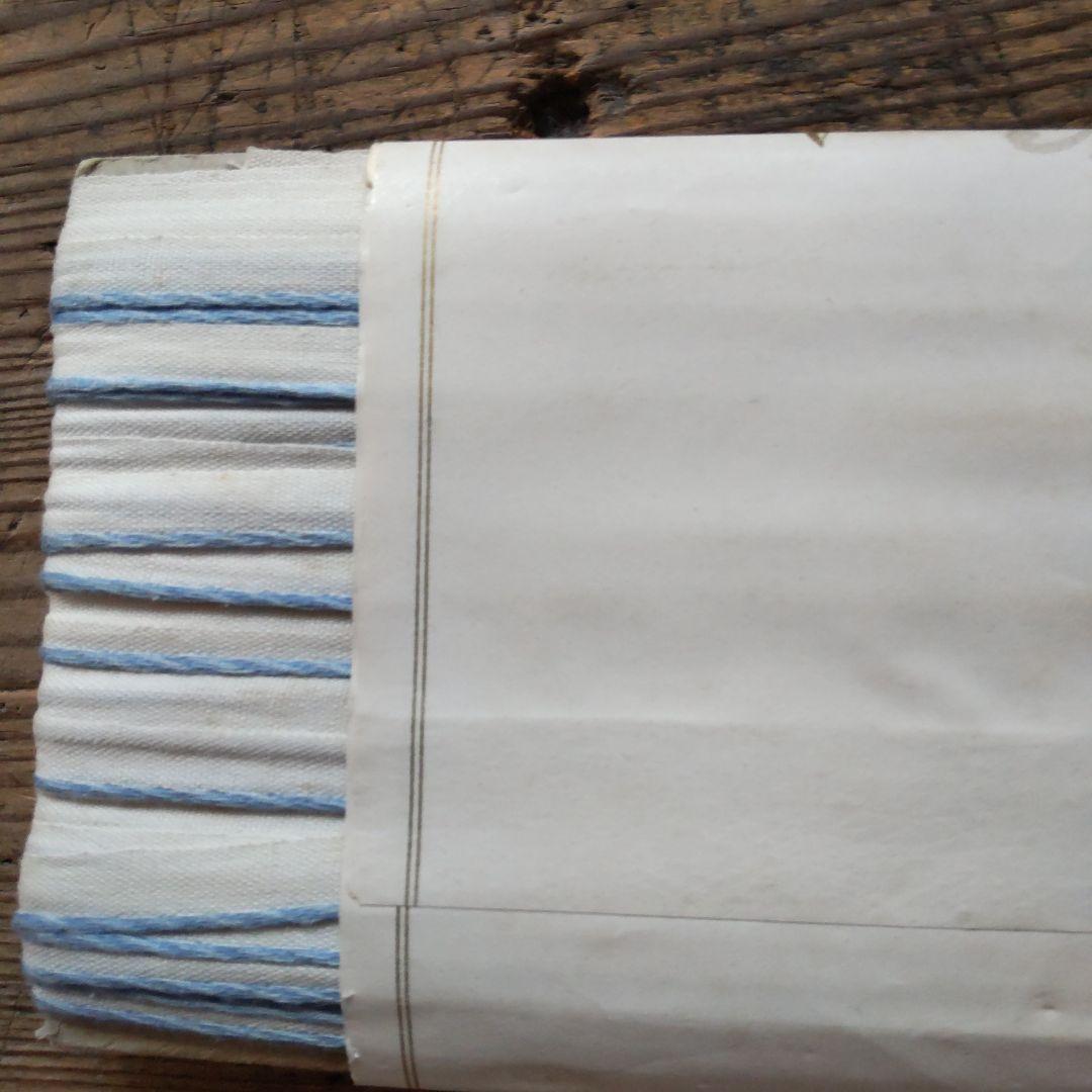 フランスアンティーク　リボン　 アンティークレース　ブルーライン