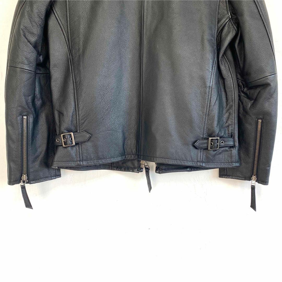 【即日発送】ブラック シングルライダース L レザージャケット 牛革 黒 メンズ