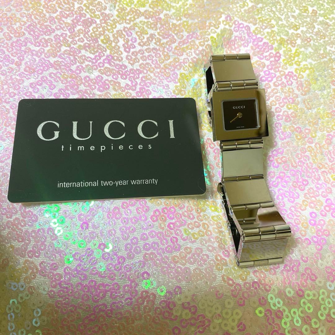 美品　グッチ　600L ブラック　シルバーカラー